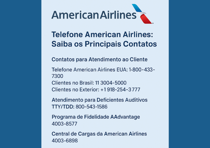 Telefone American Airlines: Como Entrar em Contato com a American Airlines Brasil 2 contato american airlines